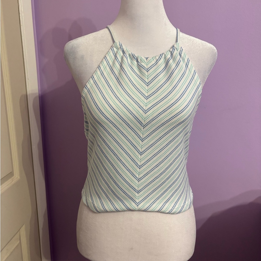 PacSun Me to We Chevron Ribbed Halter Crop Top